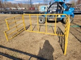 YELLOW CREEP FEEDER FRAME WITH 8' WIDE 5 CALF SLOT FRONT