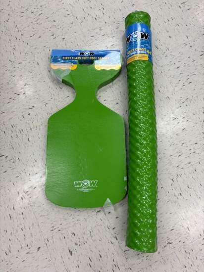 Heavy duty vinyl coated soft pool noodle and pool saddle. Each retails for