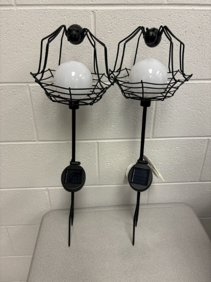 2 solar powered Halloween spider lights. These new items are donated by Tra