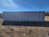 2023 NYIU 40' SHIPPING CONTAINER WITH 4 BAY DOORS AND ONE END DOOR, USED ON