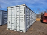 40' LYGU 2023 SHIPPING CONTAINER WITH 4 7' BAY DOORS AND AN END DOOR, SN:DF