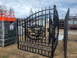 UNUSED 2023 GREATBEAR WROUGHT IRON BI-PARTING ENTRANCE GATES, EACH GATE IS