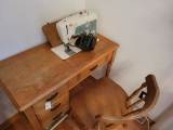 SINGER SEWING MACHINE AND TABLE, SELLS ABSOLUTE-ROBERTS ESTATE-PICKUP IN WH