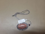MUKAITE PENDANT NECKLACE WITH CHAIN METAL: GERMAN SILVER