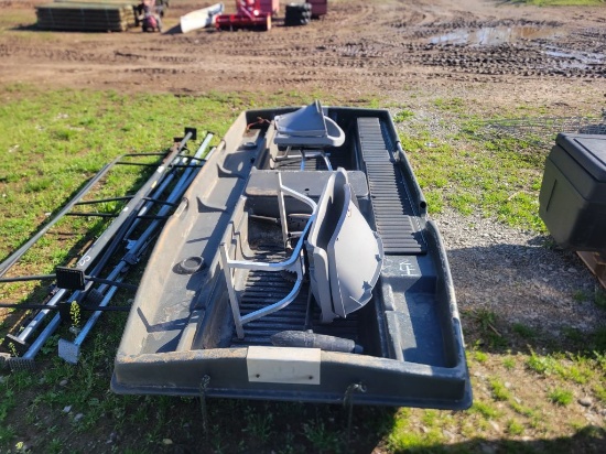 BASS TRACKER BOAT WITH TROLLING MOTOR, SELLER SAYS IT WORKS