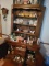WOODEN CHINA CABINET: INCLUDES EVERYTHING IN THE DRAWERS