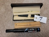 ALEX NAVARRE BLACK AND GOLD DOUBLE PEN SET WITH EXTRA PEN AND SHARPIE