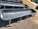 USED PLASTIC 10' FEED TROUGH WITH GALV LEGS