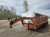 20' X 6' STOLL GOOSENECK STOCK TRAILER, TANDEM AXLES, TWO CUT GATES, BUTTER