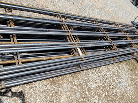 NEW 5 BAR 20' CONTINUOUS FENCE PANELS (10) W/ CONNECTORS (HAVE 15 MORE AVAI