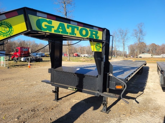 2022 GATOR 35' WITH 5' DOVE FLATBED GOOSENECK TRAILER, 7,000 LBS TANDEM AXL