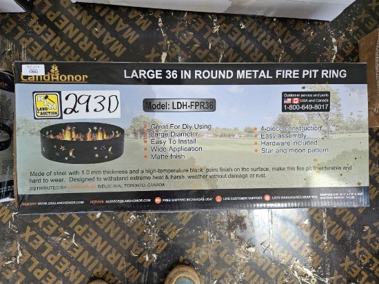 LANDHONOR LDH-FPR36 UNUSED 2025 LARGE 36' ROUND METAL FIRE PIT RING *SELLS