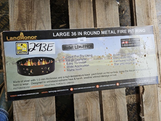 LANDHONOR LDH-FPR36 UNUSED 2025 LARGE 36' ROUND METAL FIRE PIT RING *SELLS