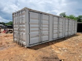 2025 UNUSED 4-SIDE-DOOR 40' HQ SHIPPING CONTAINER ONE END DOOR LOCK BOX, SI