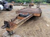 14' TRIAXLE TRAILER, TRI AXLE, PINTLE HITCH, W/ RAMPS, NO TITLE, 77