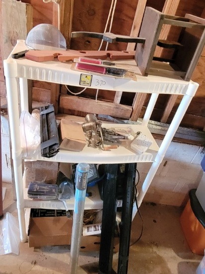 PLASTIC SHELF AND CONTENTS
