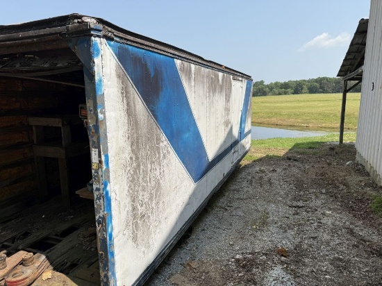 14' TRUCK BOX WITH SHELVES FOR STORAGE