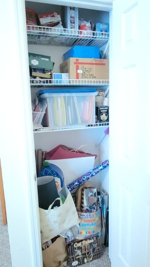 ALL ITEMS IN CORNER CLOSET ( BUYER MUST TAKE EVERYTHING EXCEPT SHELVING)