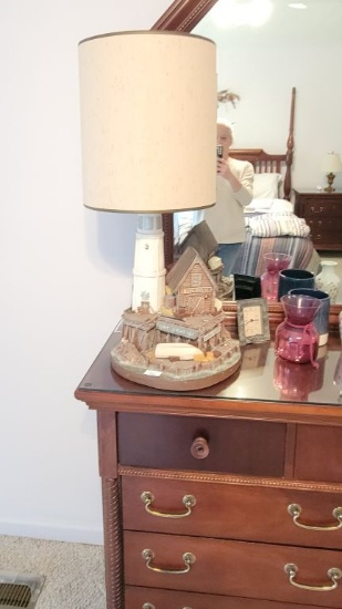 BOATHOUSE LAMP AND SHADE WITH OTHER DECOR