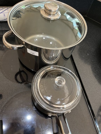 STAINLESS POTS WITH LIDS