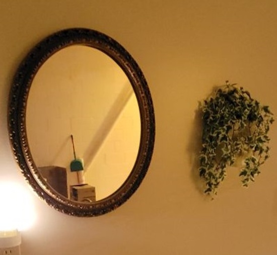 WALL DECORATION AND OVAL MIRRIOR