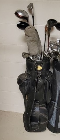 CADABAG LEATHER GOLF BAG WITH GOLF CLUBS