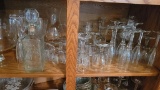 GLASS STEM GLASSES, WATER PITCHERS, AND DECANTER