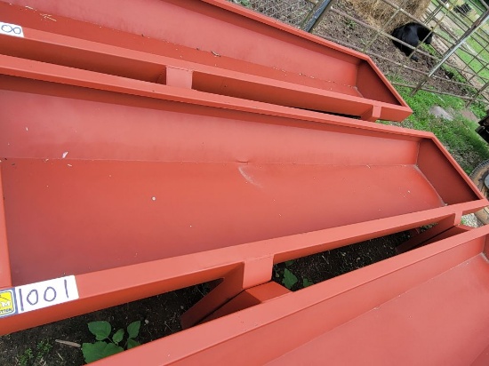 NEW RED 10' HEAVY DUTY METAL BUNK FEEDER, APPROX 225 LBS, 28" WIDE
