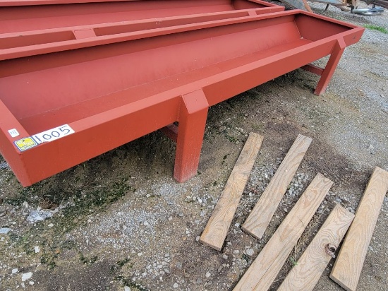 NEW RED 10' HEAVY DUTY METAL BUNK FEEDER, APPROX 225 LBS, 28" WIDE
