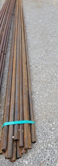 LOT OF 2" ROUND TUBING, APPROX 25FT LONG, APPROX 8 PIECES