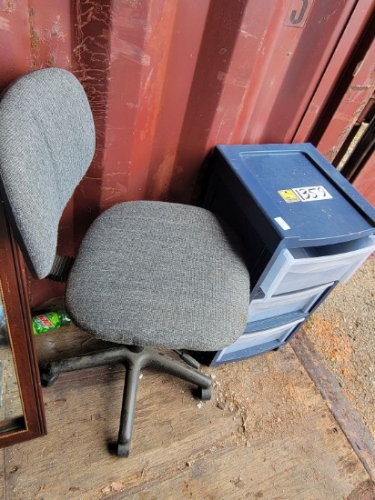 OFFICE CHAIR ROLLING STORAGE, 3 DRAWER
