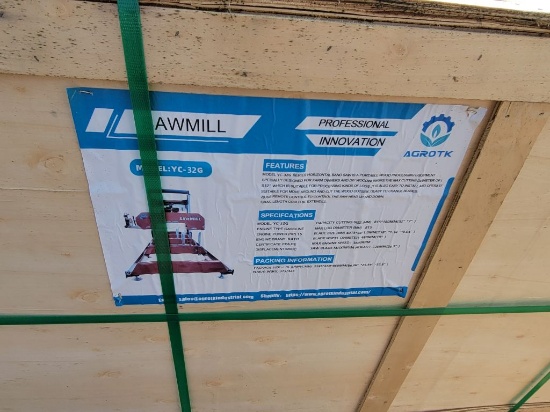 2025 AGT YC-32G PORTABLE SAWMILL RATO 15HP, 32" MAX LOG DIAMETER, BLADE SIZ