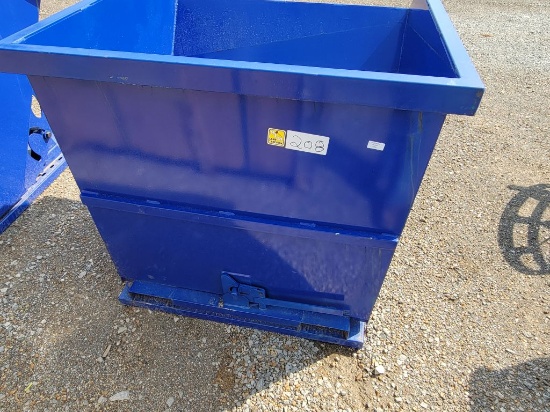 BLUE SELF DUMPING HOPPER 3'7" X 3'5" X 3'