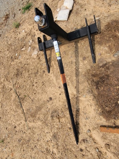 3PH BALE SPEAR WITH GOOSENECK BALL