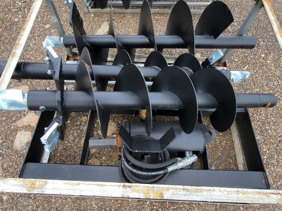 2025 JCT SKID STEER HYDRAULIC AUGER DRIVE AND BITS: 9", 12", 18" ALLOY BITS