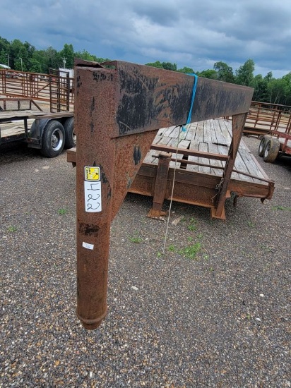 20FT & 4 GOOSENECK FLATBED TRAILER WITH RAMPS, MOBILE HOME AXLES, HOMEMADE