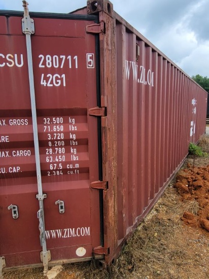 2007 ZIM 40' X 8' RED SHIPPING CONTAINER SN:ZCSV28071115