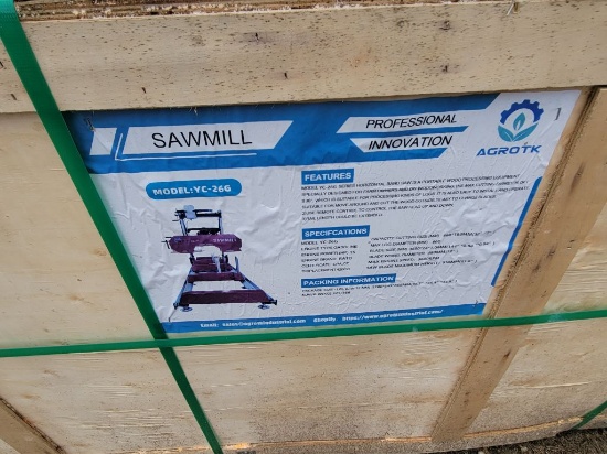 2025 AGT YC-26G PROTABLE SAWMILL, ENGINE: RATO 15HP, 30" MAX LOG DIAMETER,