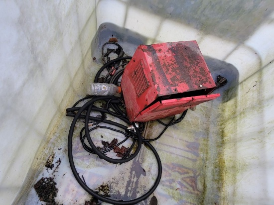 330 GAL TOTE WITH OPEN TOP W/ WELDER INSIDE, BIRDWELL ESTATE-SELLS ABSOLUTE