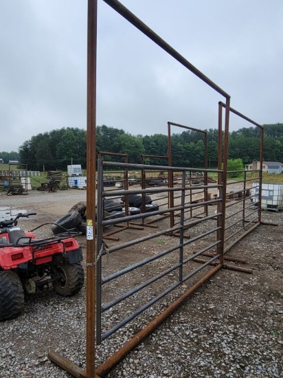 NEW HEAVY DUTY FREE STANDING 10' BOW GATE, 2 5/8" PIPE