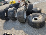 8 TIRES 445/50/22.5 WITH 6 WHEELS, 10LUG ALUMINUM, 2 TIRES DOESN'T HAVE WHE
