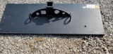 HEAVY DUTY HALF MOON GUSSETED SKID STEER RECIEVER HITCH WITH CHAIN HOOK HOL