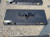 HEAVY DUTY HALF MOON GUSSETED SKID STEER RECIEVER HITCH WITH CHAIN HOOK HOL