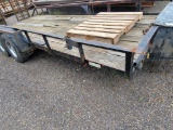 22' BUMPER PULL TRAILER, TANDEM AXLE, 12,000LBS, SELLER SAID WINCH DOES WOR