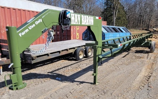 36' NEW HAY BARON™ GOOSENECK INLINE HAY TRAILER, TWO BRAKING 7K AXLES, BREA