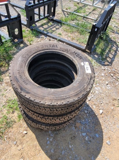 TIRES (3) - CONTINENTAL HSR - 225/70/19.5, SELLS ABSOLUTE