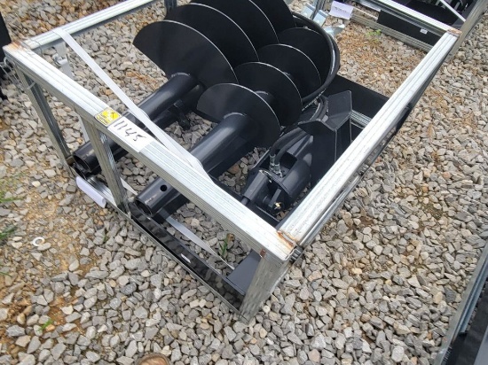 2026 JCT SKID STEER HYDRAULIC AUGER DRIVE & BITS (THREE QUICK ATTACH,10 IN