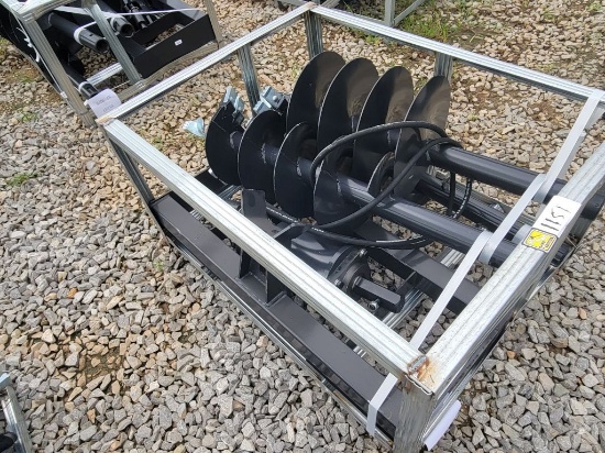 2026 JCT SKID STEER HYDRAULIC AUGER DRIVE & BITS (THREE QUICK ATTACH,10 IN