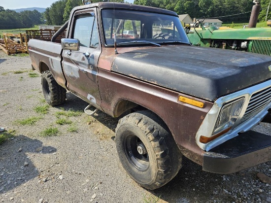 1979 FORD F-150 SINGLE CAB TRUCK, 4X4, 351W, 4-SPEED MANUAL GRANNY TRANS, V