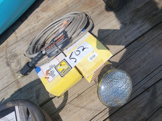 6 Volt Headlamp And Pressure Washer Hose, Sells Absolute